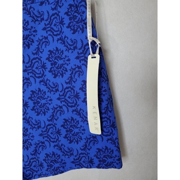 Kenar Damask Print Royal Blue Stretch Shorts Sz 8 NWT - Picture 4 of 8